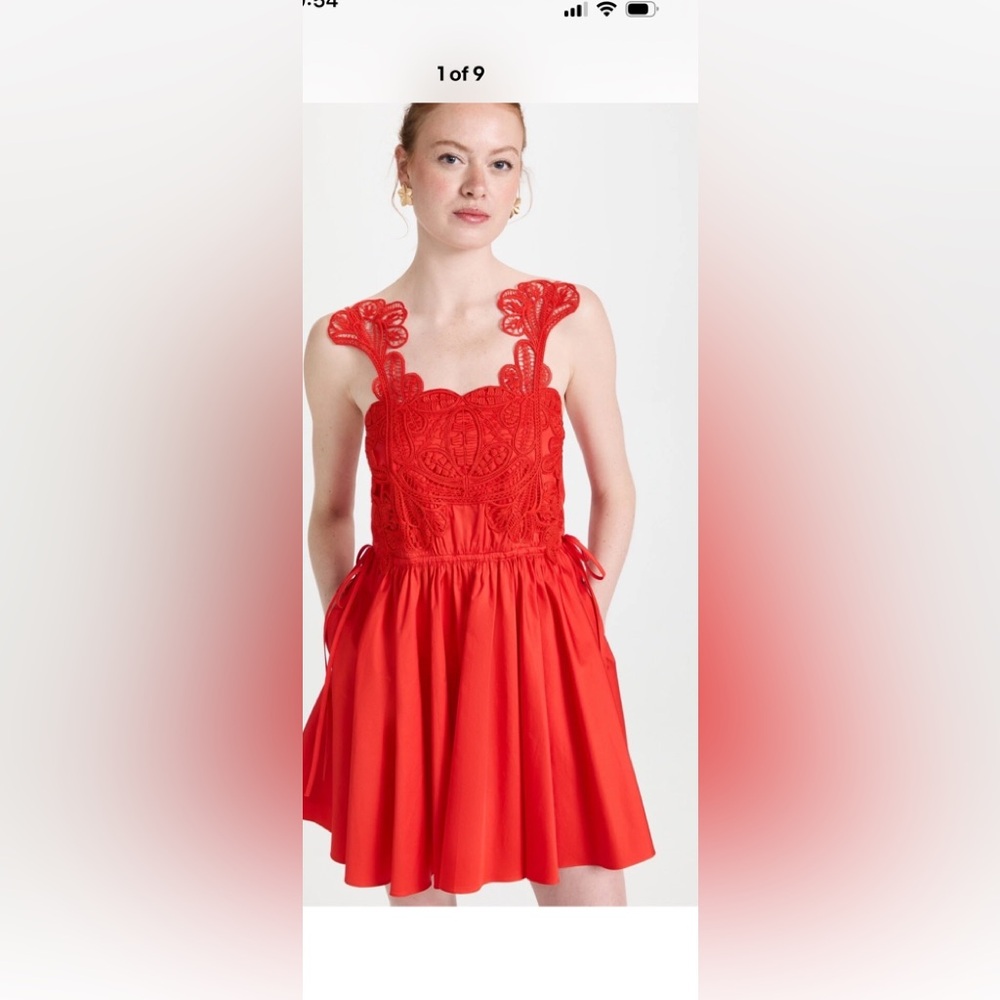Self-Portrait macramé lace mini dress. Size 2